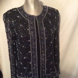 Black Beaded evening jacket,